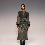 Olive Cord Emb Side Open Jacket