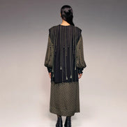 Olive Cord Emb Side Open Jacket