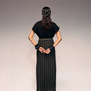 Olive Cotton Net Skirt