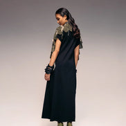 Olive Embroidered Crochet Cape