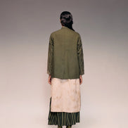 Olive Kantha Embroidered Khadi Jacket