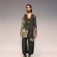 Olive Patch Cropped Trouser