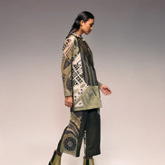 Olive Patch Cropped Trouser