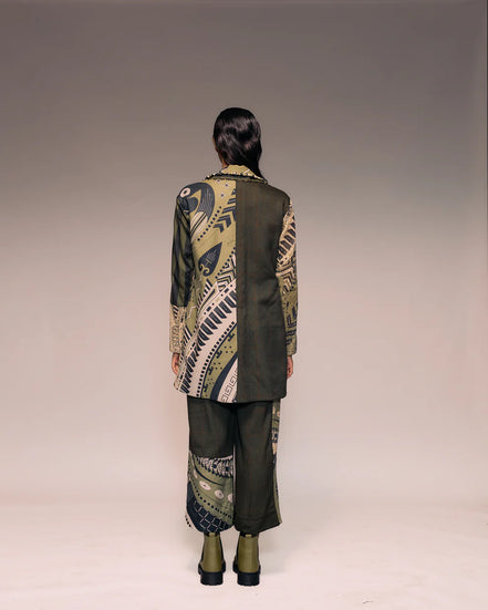 Olive Patch Cropped Trouser