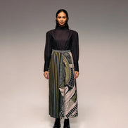 Olive Print Reversible Flap Skirt