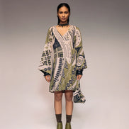 Olive Print Shift Dress