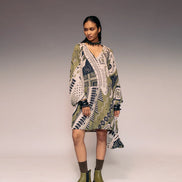 Olive Print Shift Dress
