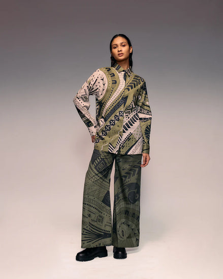 Olive Print Trouser