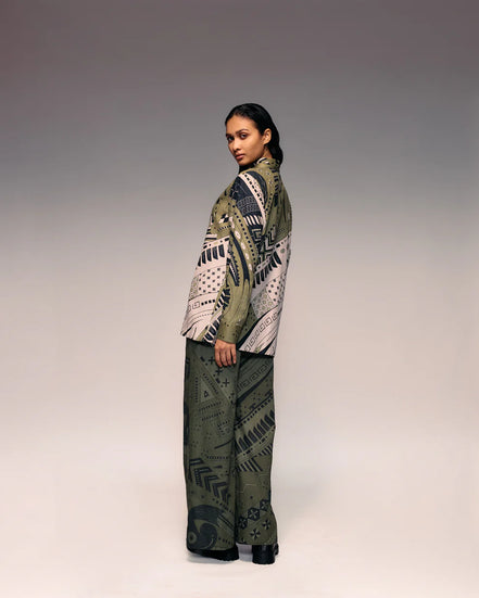 Olive Print Trouser