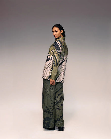Olive Print Trouser