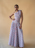 One Shoulder Long Dress - Geometric Print