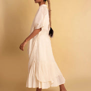 Pachari Set (Top & Skirt ) - Beige