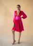 Pink and Orange Satin Silk Ombre Short Dress