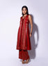 Red Panel Dress Pant Set