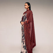 RUST PRINT SILK SAREE
