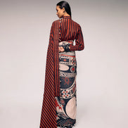RUST PRINT SILK SAREE