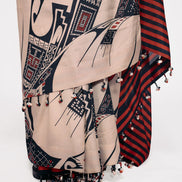 RUST PRINT SILK SAREE