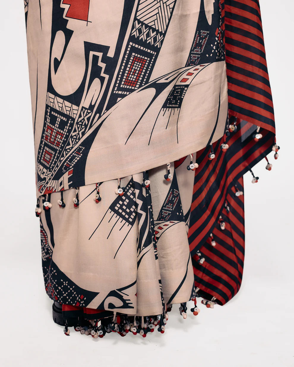RUST PRINT SILK SAREE