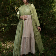 Rabia Set - Dress and Jacket - Green and Pink