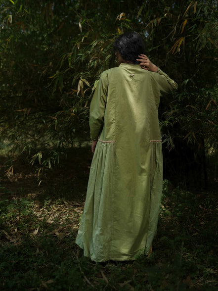 Rabia Set - Dress and Jacket - Green and Pink