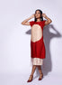 Red Circle Knit Fringed Dress