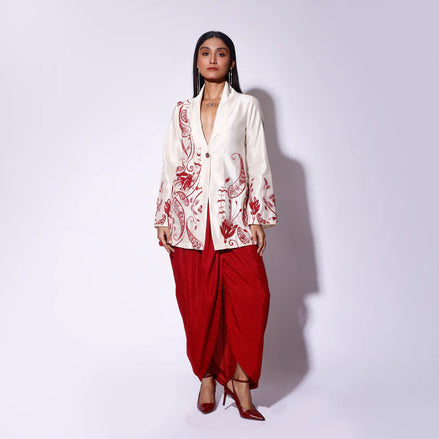 Red Drape Skirt
