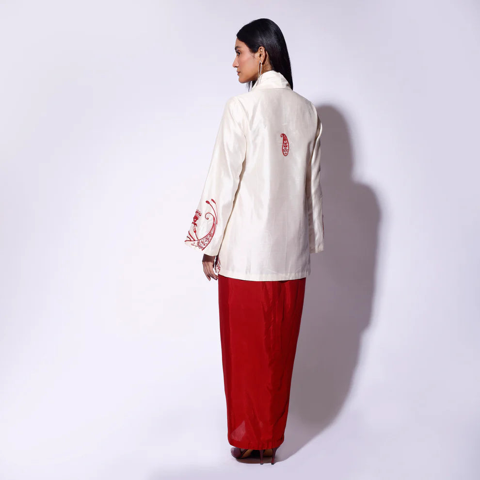 Red Drape Skirt