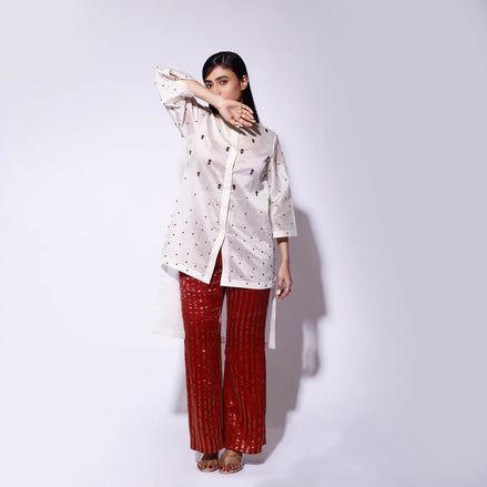 Red Gold Stripe Pants