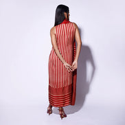 Red Stripe Polka Scarf Dress