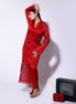 Red Tissue Pearl Knot Dress