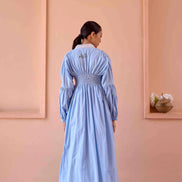 Rose Dress and Jacket Set - Blue and White