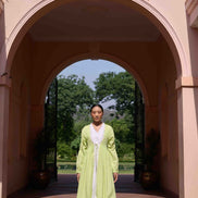 Rose Dress and Jacket Set - Green and White