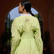 Rose Dress and Jacket Set - Green and White