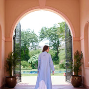 Ruby Dress - Blue and White