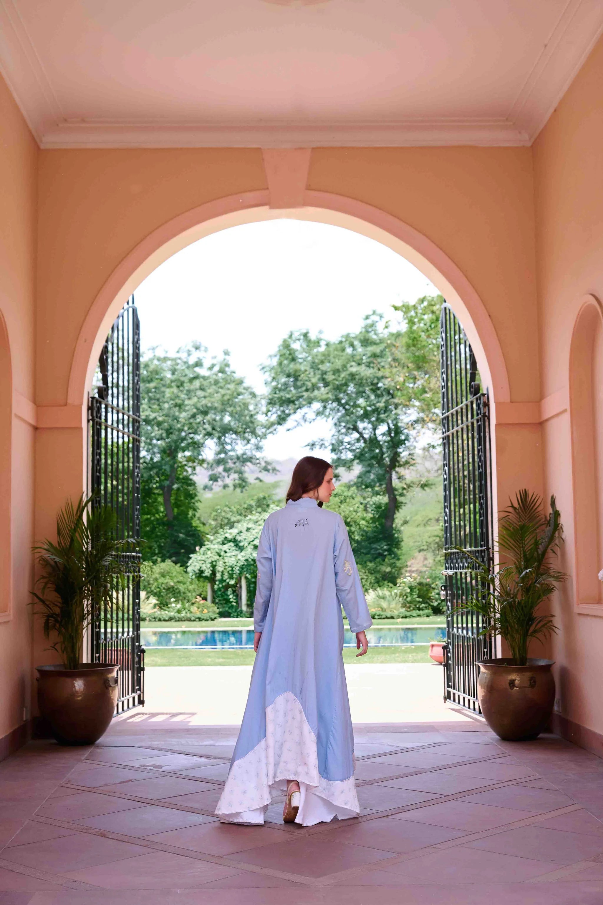 Ruby Dress - Blue and White