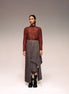 Rust Black Check Drape Skirt