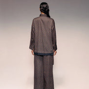 Rust Check Draped Trouser