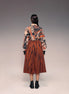 Rust Black Stripe Gathered Skirt