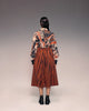 Rust Black Stripe Gathered Skirt