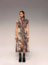 Rust Print Cotton Net Drawstring Dress