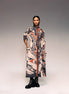 Rust Print Drawstring Dress