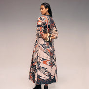 Rust Print Drawstring Dress