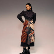 Rust Print Flap Reversible Skirt