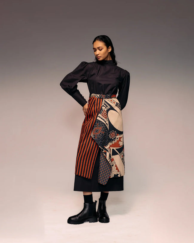 Rust Print Flap Reversible Skirt