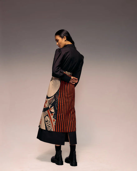 Rust Print Flap Reversible Skirt