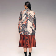 Rust Print Linen Blazer