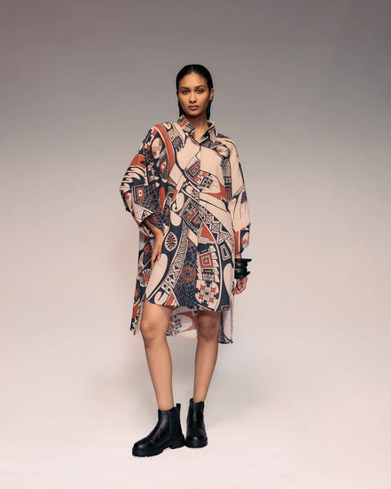 Rust Print Linen Shirt