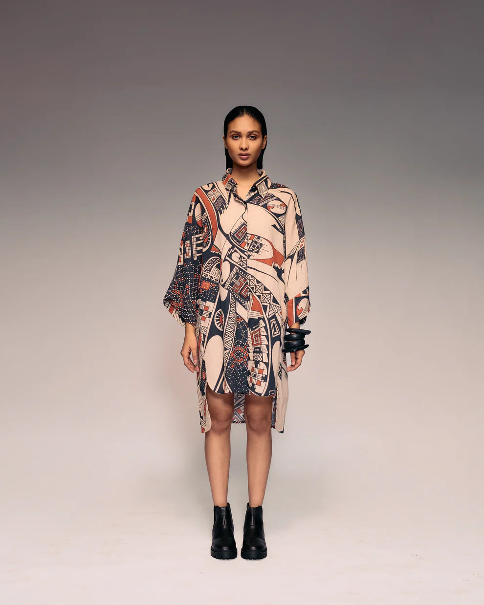 Rust Print Linen Shirt