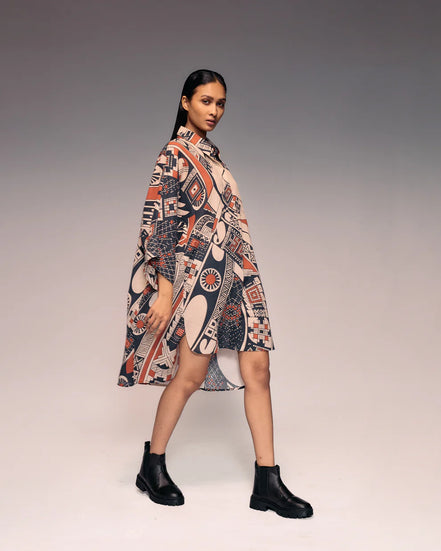 Rust Print Linen Shirt