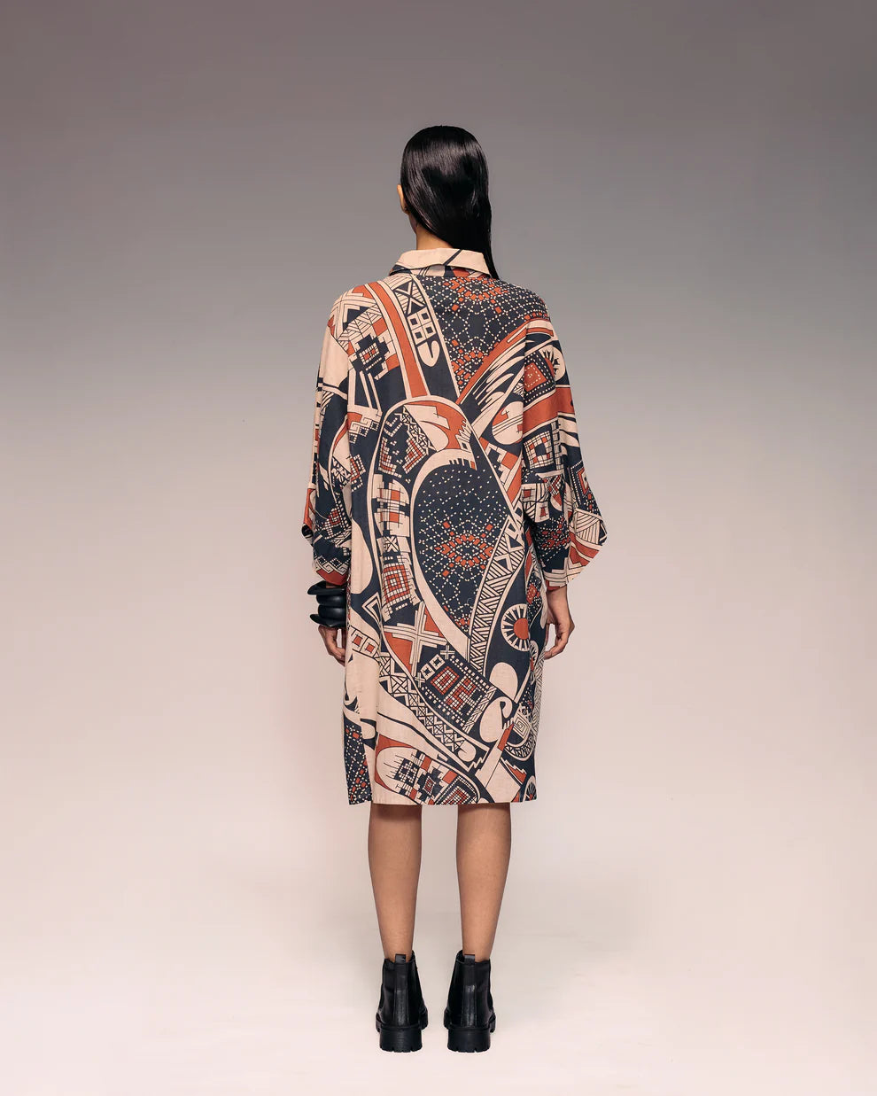Rust Print Linen Shirt